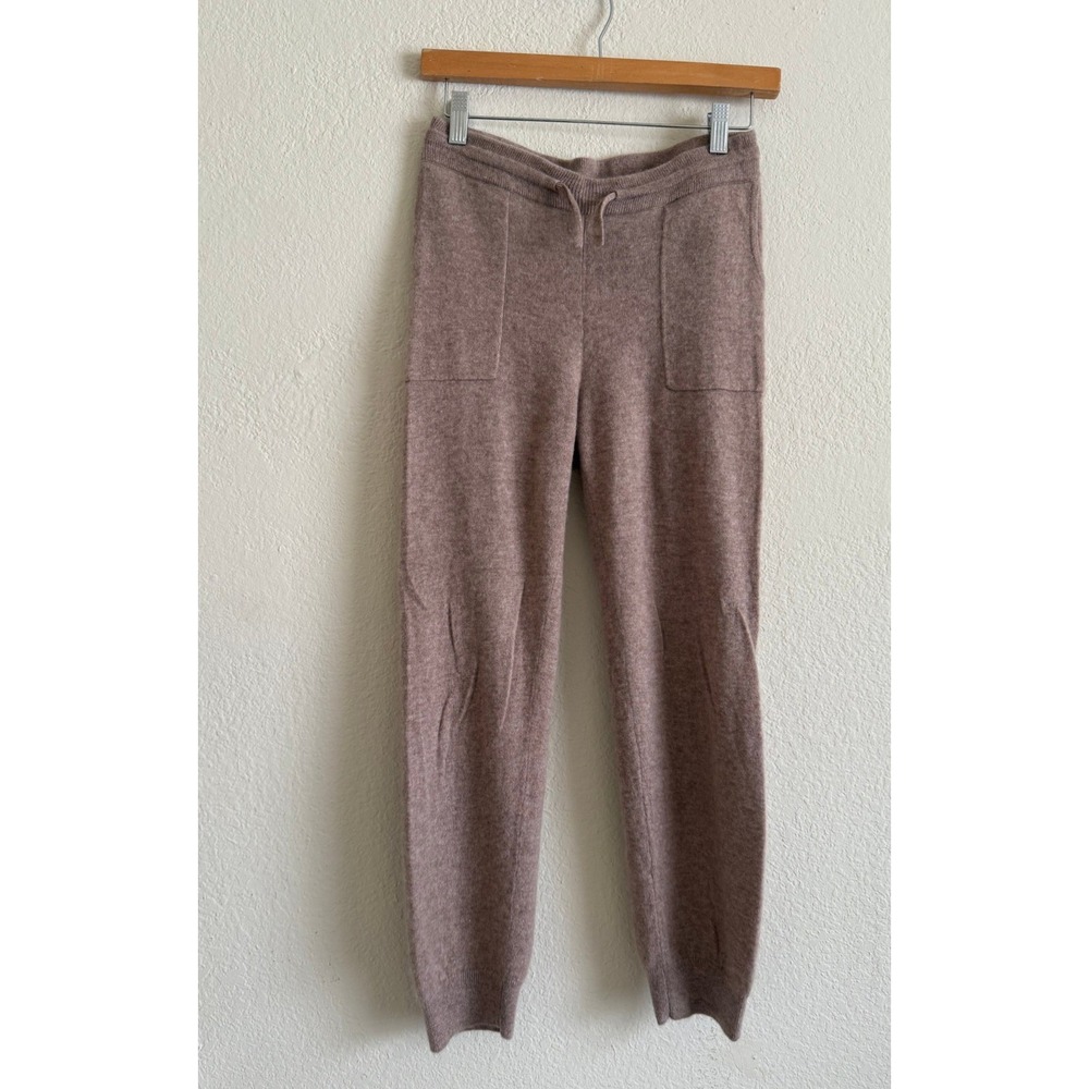 Quince Women's Washable Cashmere Jogger Oatmeal Brown Pants Size 12 Minimalist